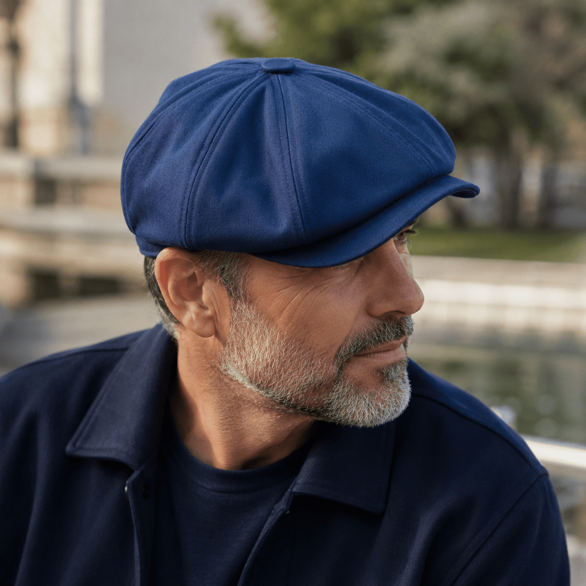 Modena Eight 8-panel newsboy cap worn by a man