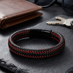 Coral Leather Bracelet