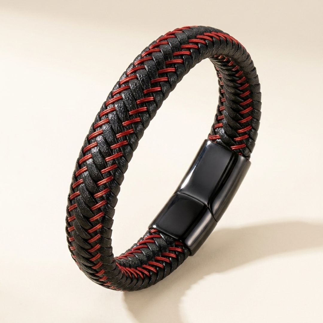 Coral Leather Bracelet