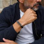 Moto Chain Leather Bracelet