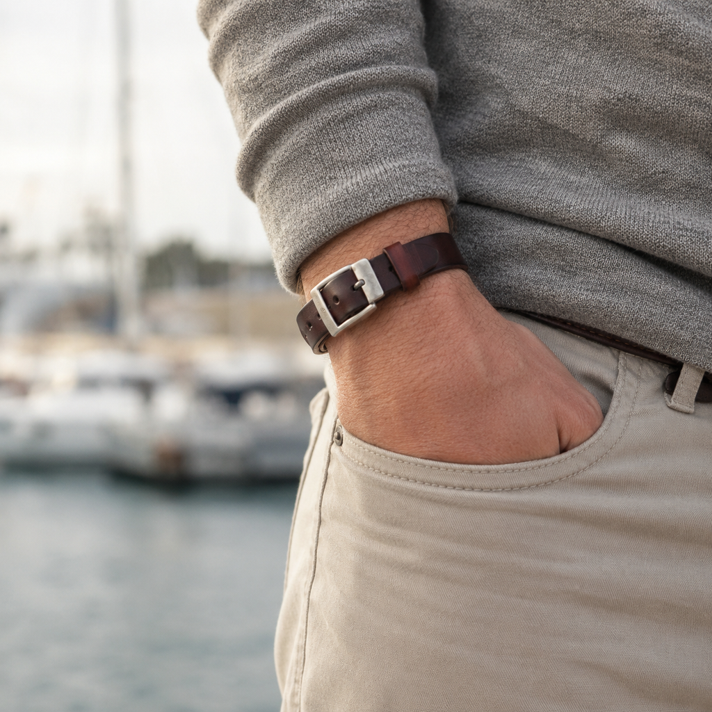 Cuzco Wide Leather Bracelet
