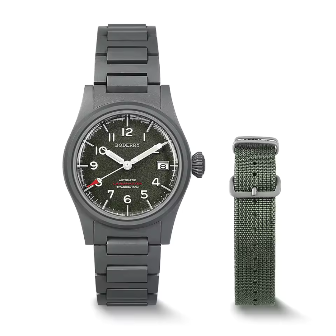 Boderry Landmaster Automatic Watch — Titanium & Sapphire 38mm