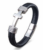 Tarija Cross Bracelet – Leather & Stainless Steel