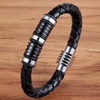 Noir Ridge Leather Bracelet