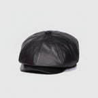 León Leather Newsboy — Peaked Cap