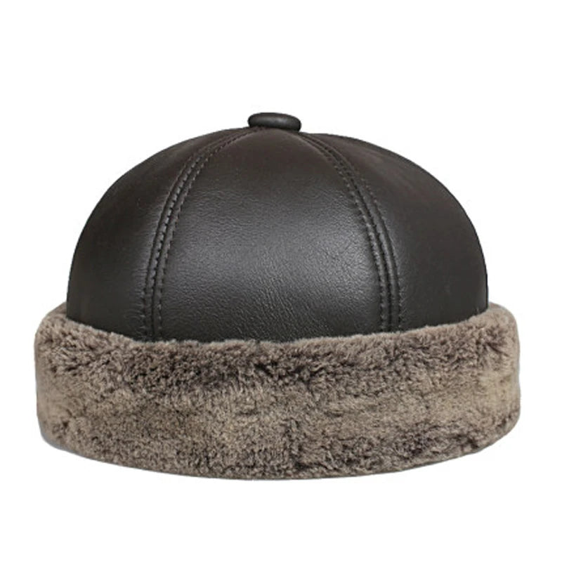 Copán Leather Fur Hat — Melon Cap