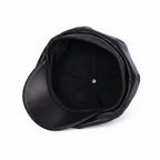León Leather Newsboy — Peaked Cap