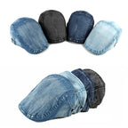 Washed denim newsboy cap for men