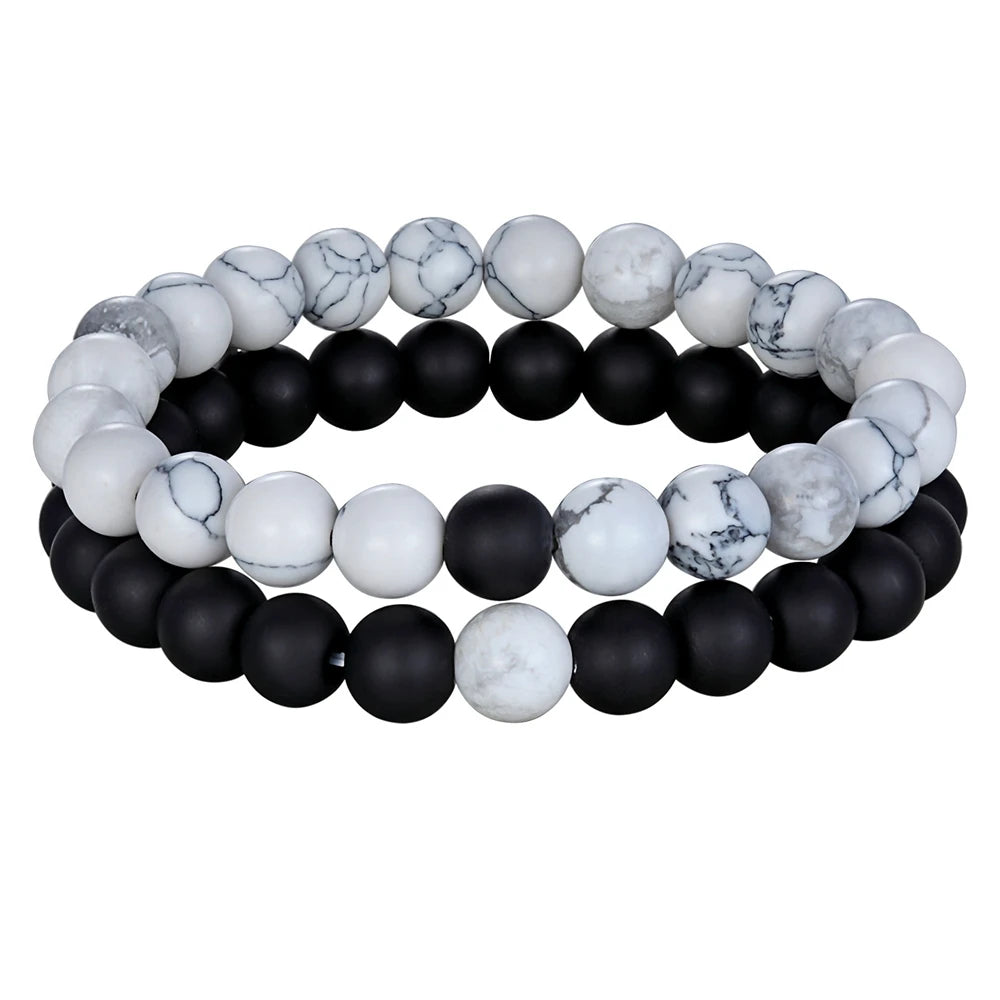 XQNI Various Combination Styles Beaded Bracelets For Men & Women For Couples Jewelry Stretch Elastic Rope DIY Birthday Gift Box