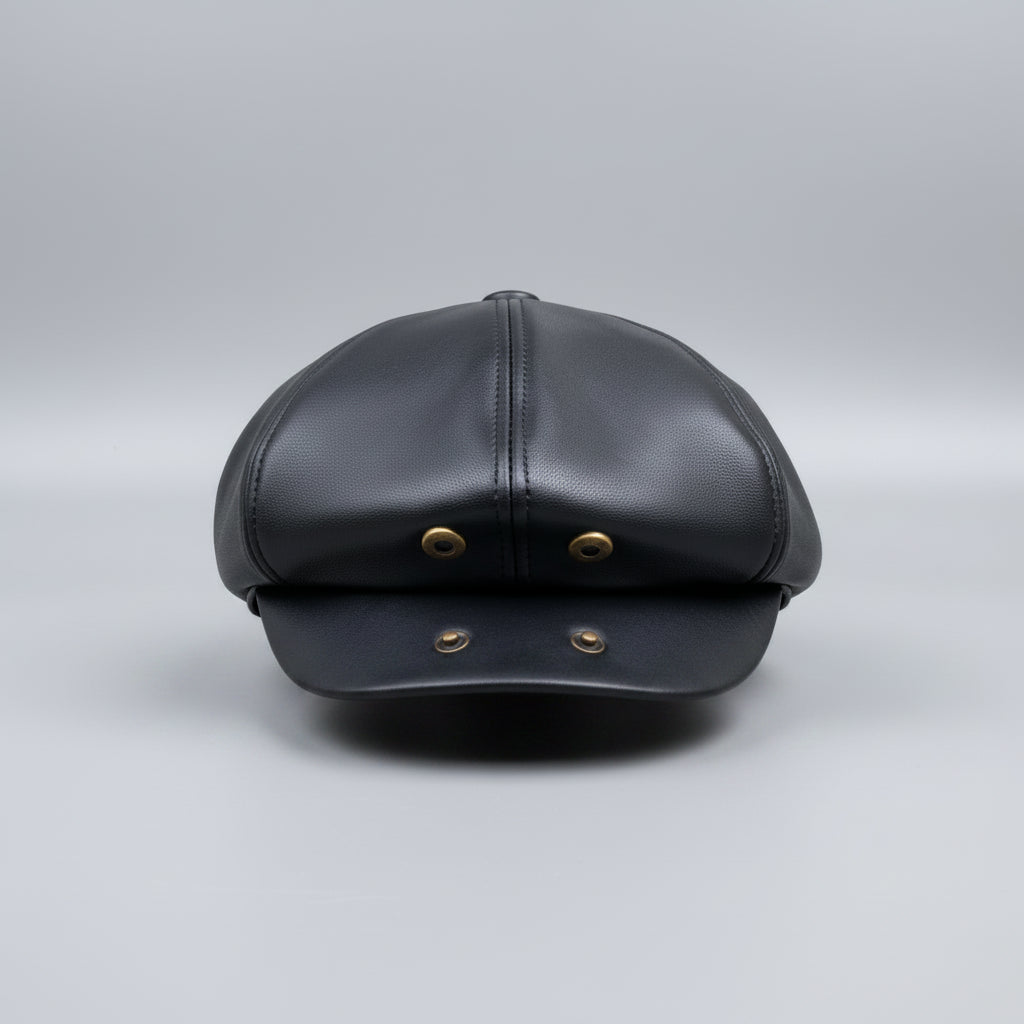 León Leather Newsboy — Peaked Cap