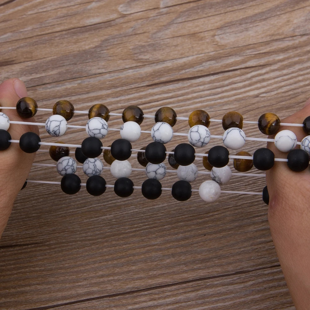 XQNI Various Combination Styles Beaded Bracelets For Men & Women For Couples Jewelry Stretch Elastic Rope DIY Birthday Gift Box