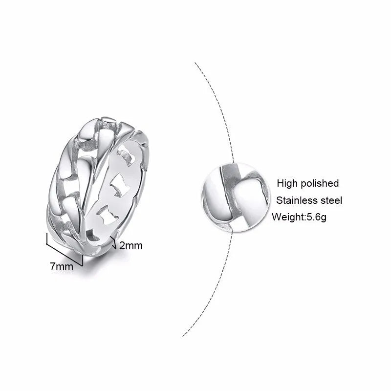 Rimini Chain – Men’s Stainless Steel Ring