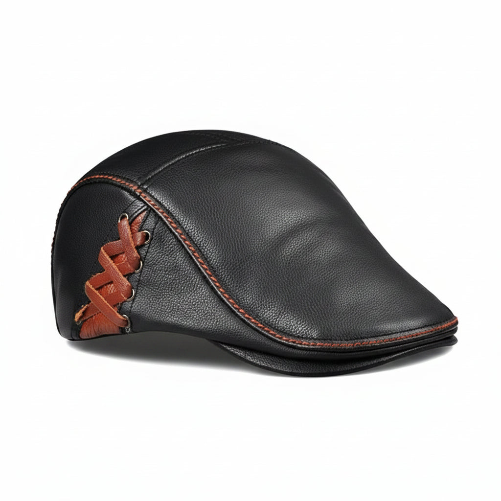 Manizales Leather Beret — Fitted Dome