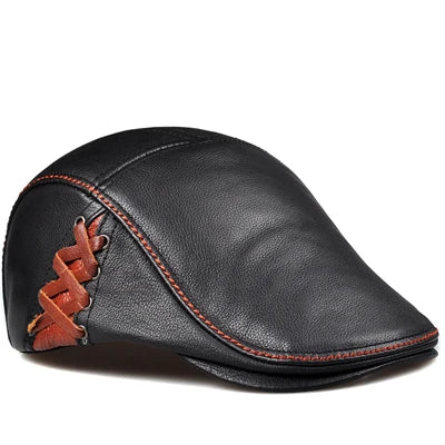 Manizales Leather Beret — Fitted Dome