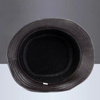 Riobamba Leather Bucket Hat — Flat Brim