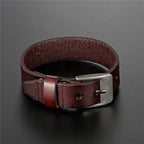 BoBo Cover New Vintag High Quality Aolly Geunine Leather Charm bracelet men Punk Adjustable Buckle bracelets bangles male femme