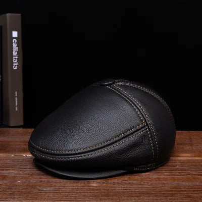 Ouro Preto Leather Beret — Ear Flap