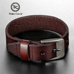 BoBo Cover New Vintag High Quality Aolly Geunine Leather Charm bracelet men Punk Adjustable Buckle bracelets bangles male femme