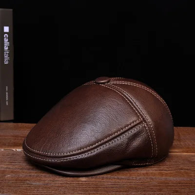 Ouro Preto Leather Beret — Ear Flap