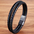 Noir Ridge Leather Bracelet
