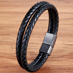 Noir Ridge Leather Bracelet