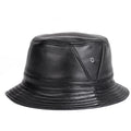 Riobamba Leather Bucket Hat — Flat Brim