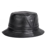 Riobamba Leather Bucket Hat — Flat Brim