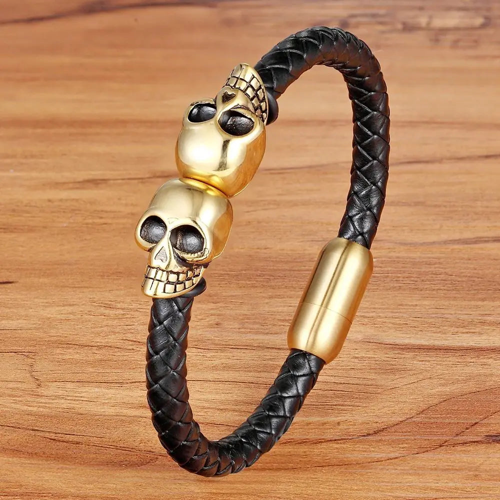 Noir Ridge Leather Bracelet