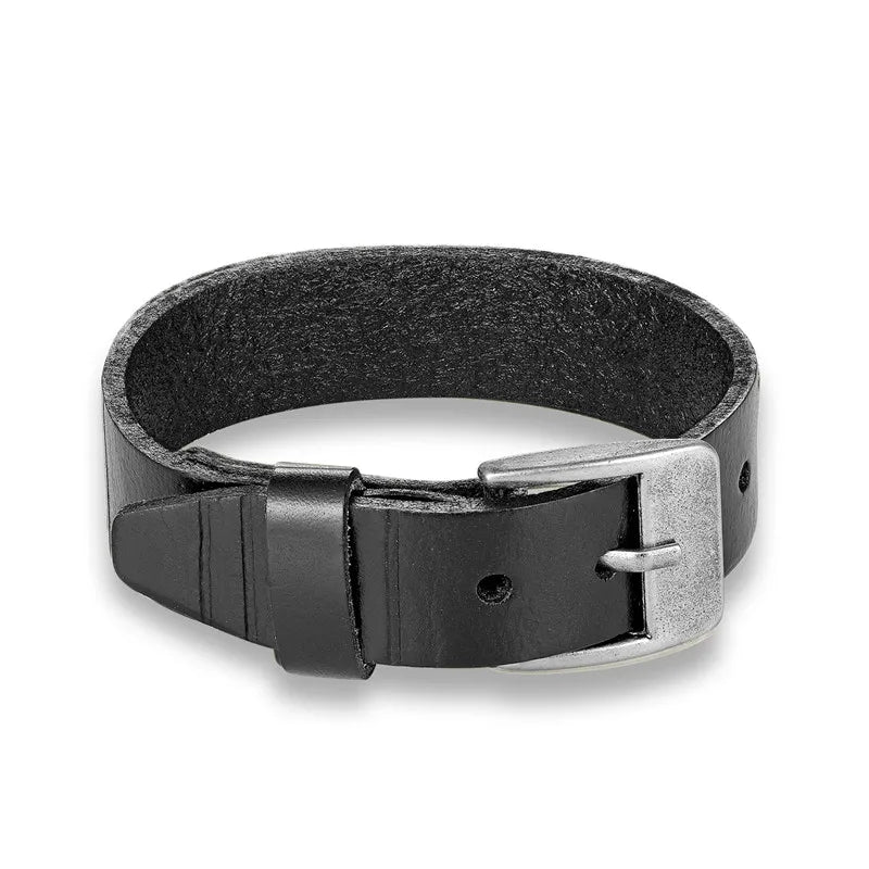 BoBo Cover New Vintag High Quality Aolly Geunine Leather Charm bracelet men Punk Adjustable Buckle bracelets bangles male femme