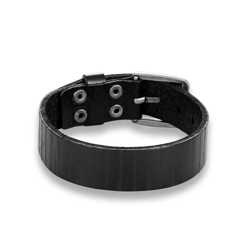 BoBo Cover New Vintag High Quality Aolly Geunine Leather Charm bracelet men Punk Adjustable Buckle bracelets bangles male femme