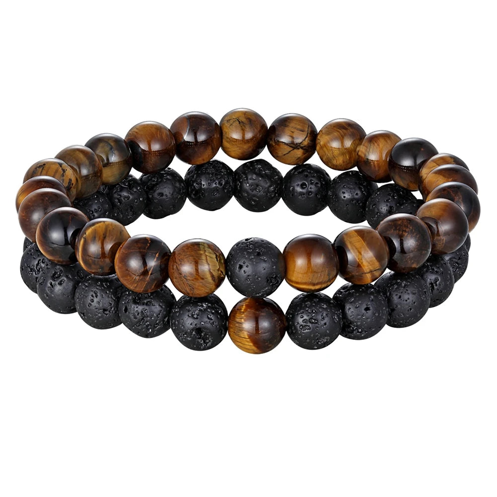 XQNI Various Combination Styles Beaded Bracelets For Men & Women For Couples Jewelry Stretch Elastic Rope DIY Birthday Gift Box