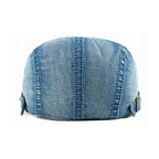 Washed denim newsboy cap for men