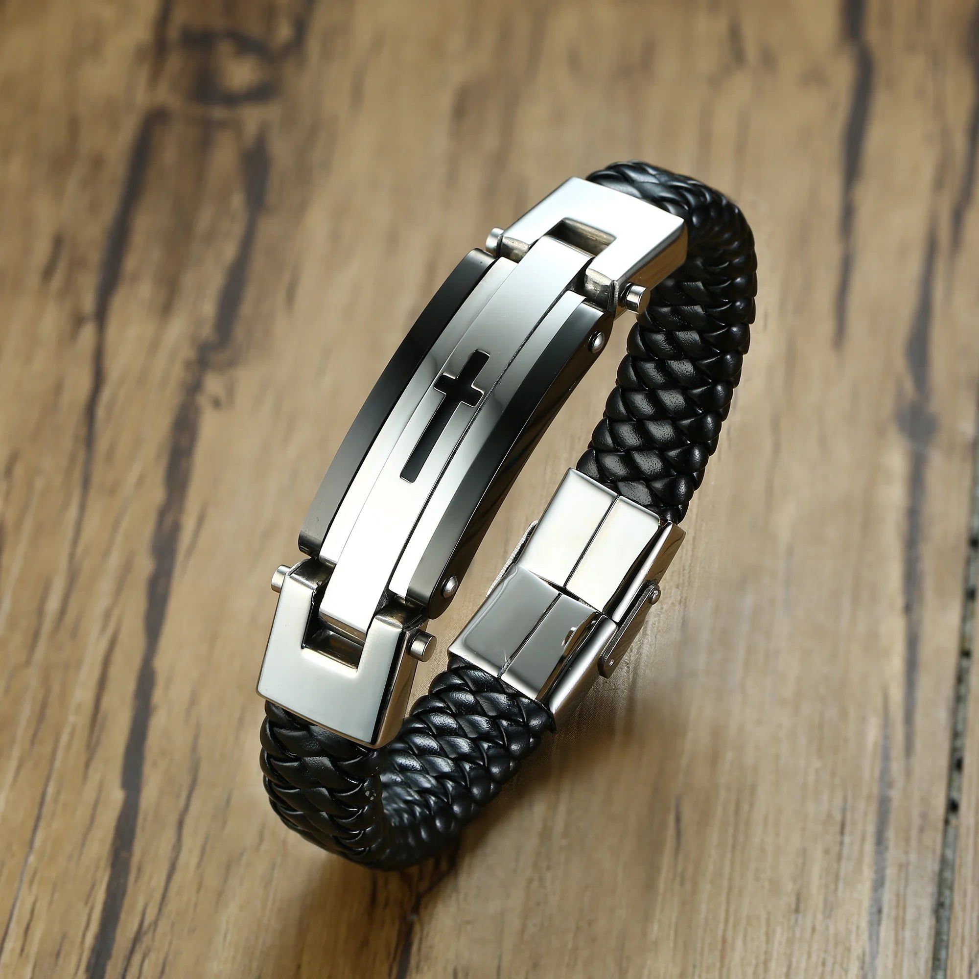 Stainless Steel Leather Bracelet Glory