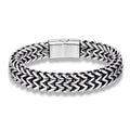 Gravitas Cuban Chain Bracelet – 12mm Wide Punk-Style Motorcycle Accessory in Stainless Steel, Bold and Durable Design for Men