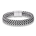 Gravitas Cuban Chain Bracelet – 12mm Wide Punk-Style Motorcycle Accessory in Stainless Steel, Bold and Durable Design for Men