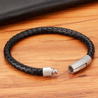 XQNI DIY Combination Stainless Steel Men's Leather Bracelet 19cm/21cm/23cm Sports Jewelry Men's Christmas Gift Promotion