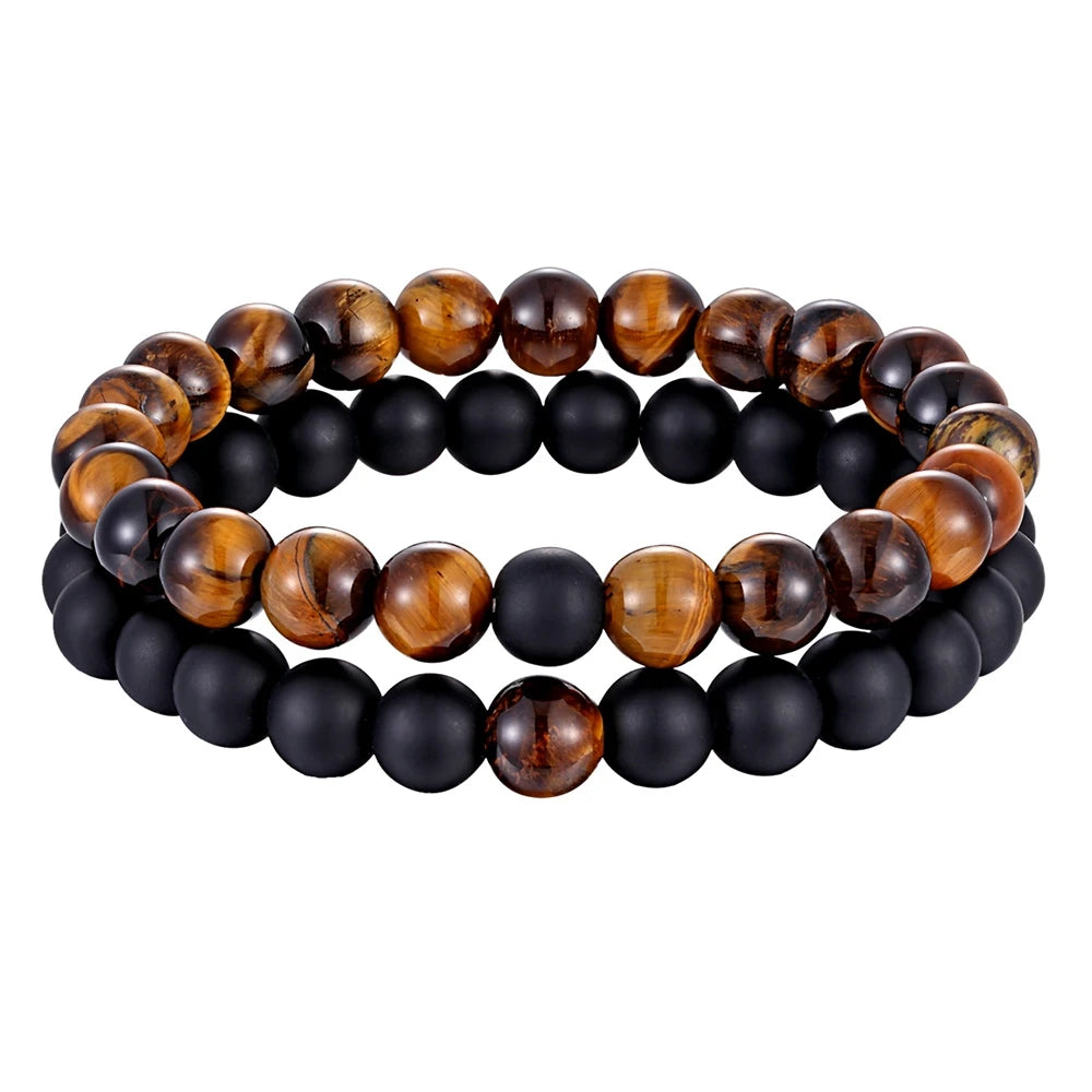 XQNI Various Combination Styles Beaded Bracelets For Men & Women For Couples Jewelry Stretch Elastic Rope DIY Birthday Gift Box