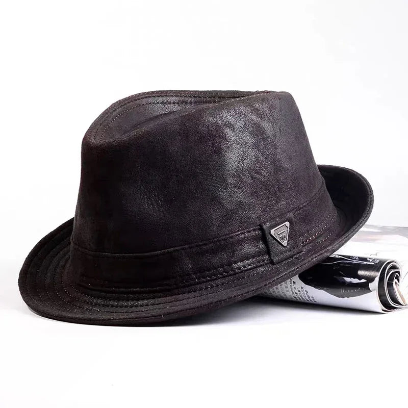 Popayán Leather Fedora — Sheepskin, Short Brim