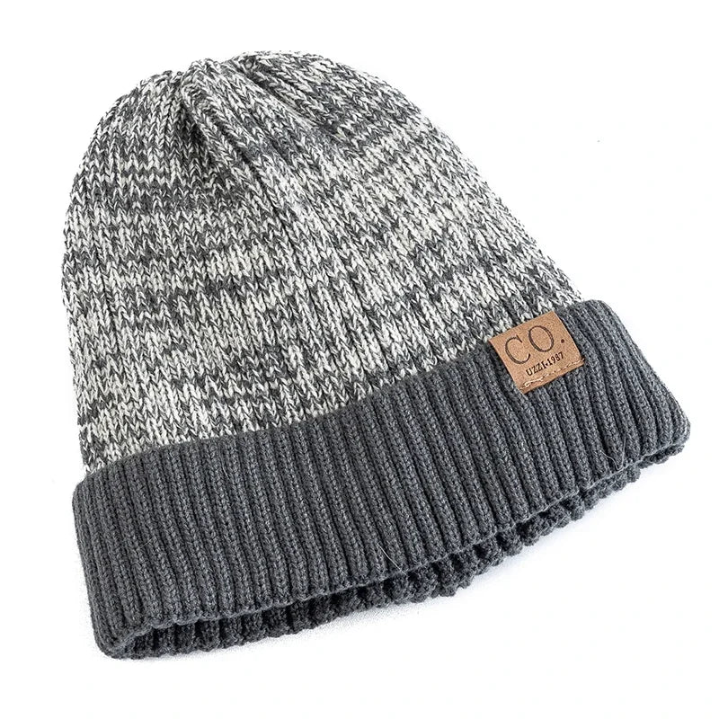 Turdunum Two-Tone Winter Beanie – Fur-Lined Knit Hat for Men & Women | Warm Casual Cap