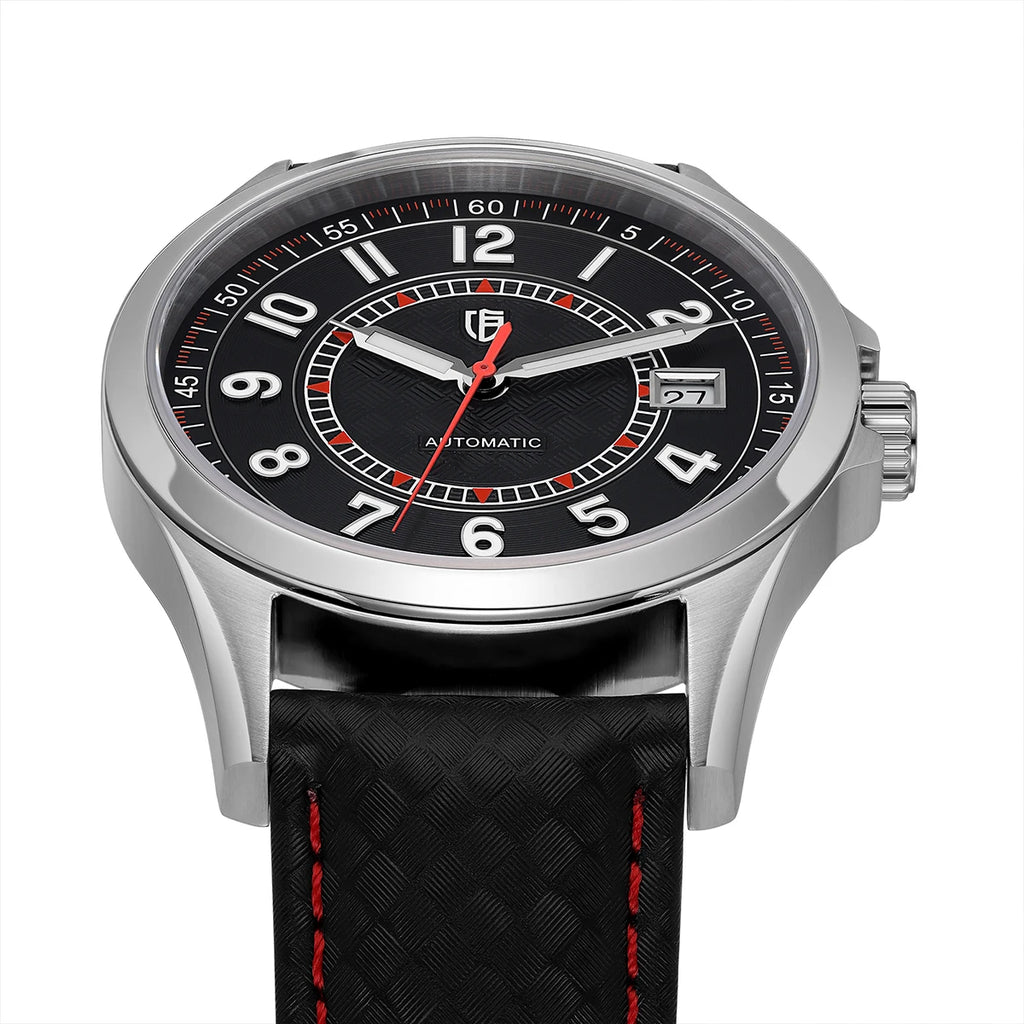 Macro Dial — Valparaíso Black Dial Red Accent