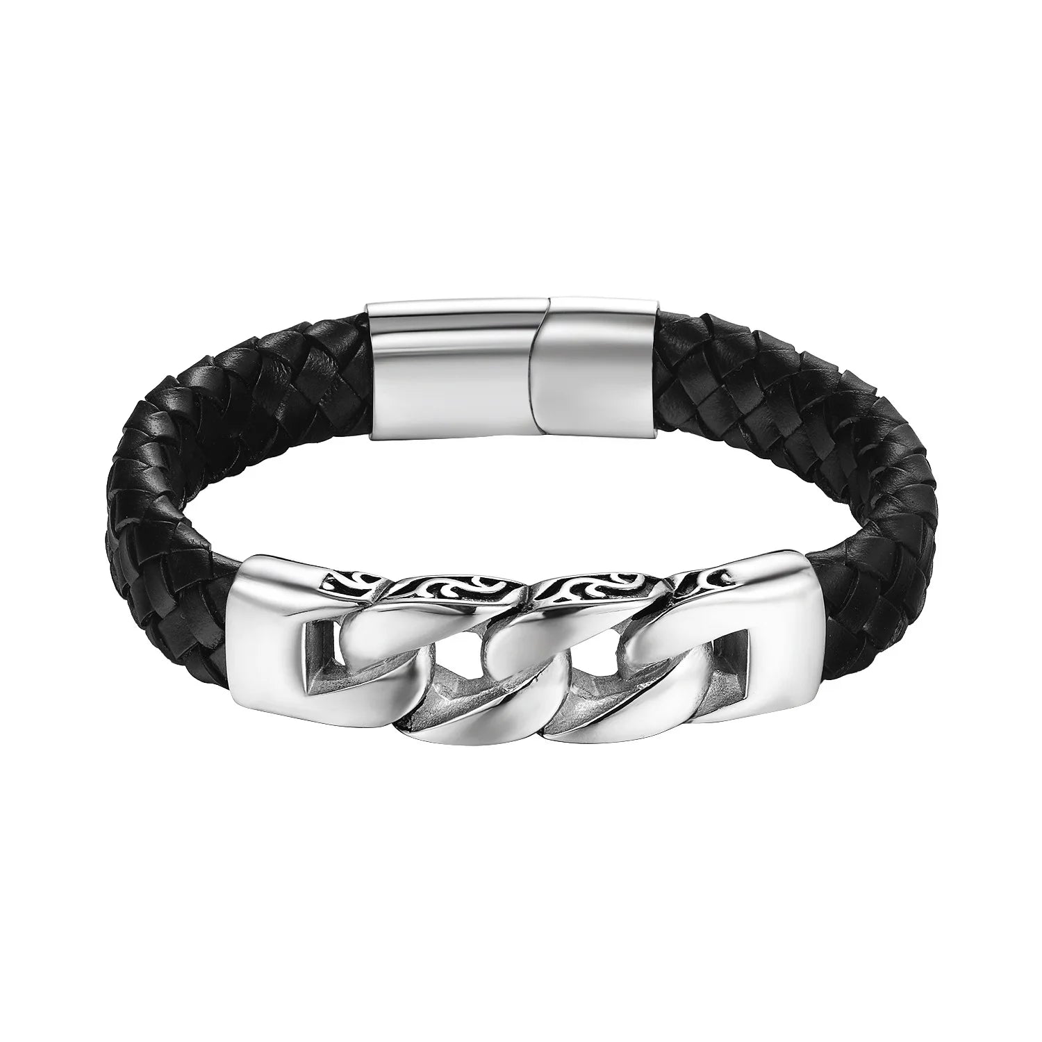 Infinity Forge Bracelet – Men’s Genuine Leather Braided Bracelet