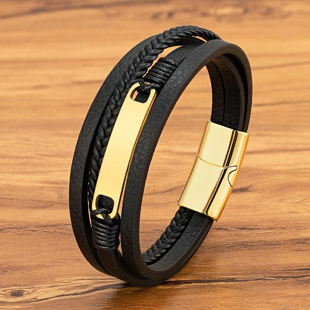 Ibagué Wrap Bracelet – Braided Leather & Steel