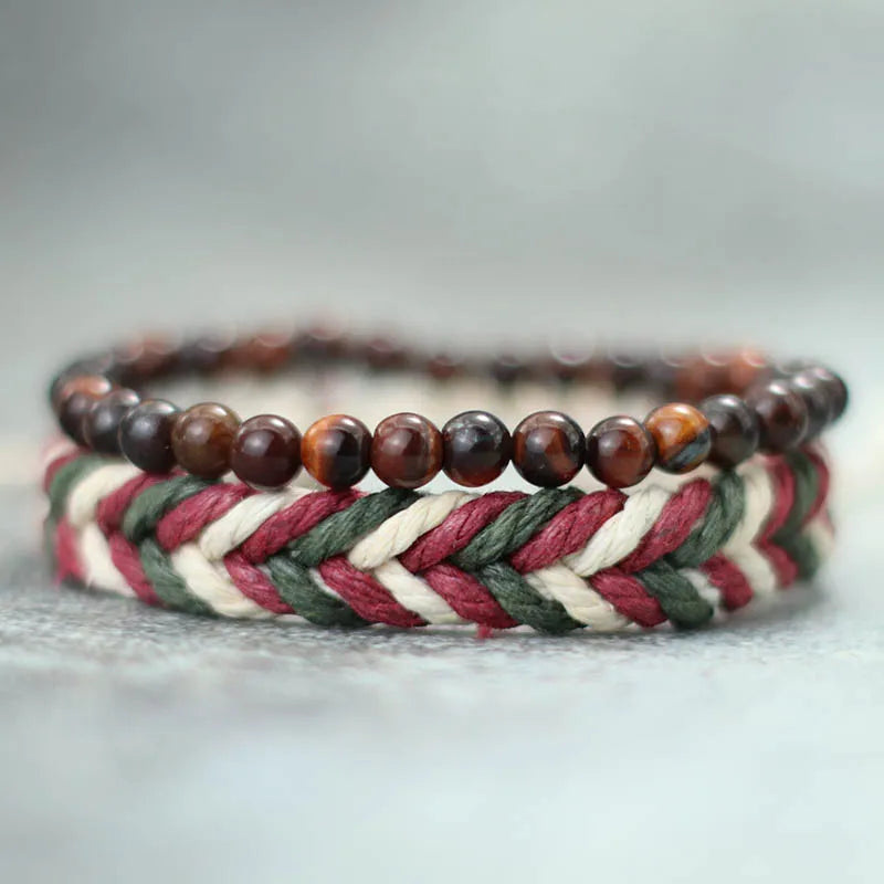 Natural Stone Couple Bracelet Set – Handmade Connection Jewelry
