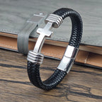 Tarija Cross Bracelet – Leather & Stainless Steel