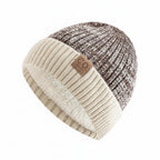 Turdunum Two-Tone Winter Beanie – Fur-Lined Knit Hat for Men & Women | Warm Casual Cap