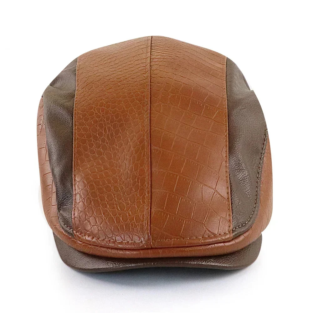 Ambato Faux Leather Flat Cap
