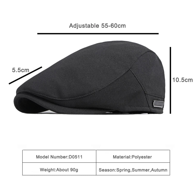 Summer breathable flat cap for men