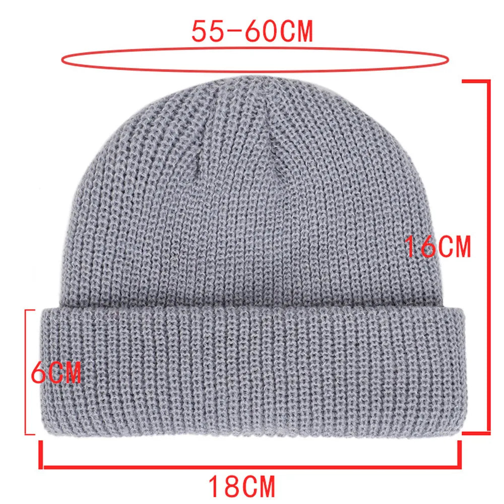 FrostThread Wool Beanie – Warm Knitted Skull Cap with Short Thread Design, Elastic and Unisex, Ideal for Casual Winter and Hip Hop Style