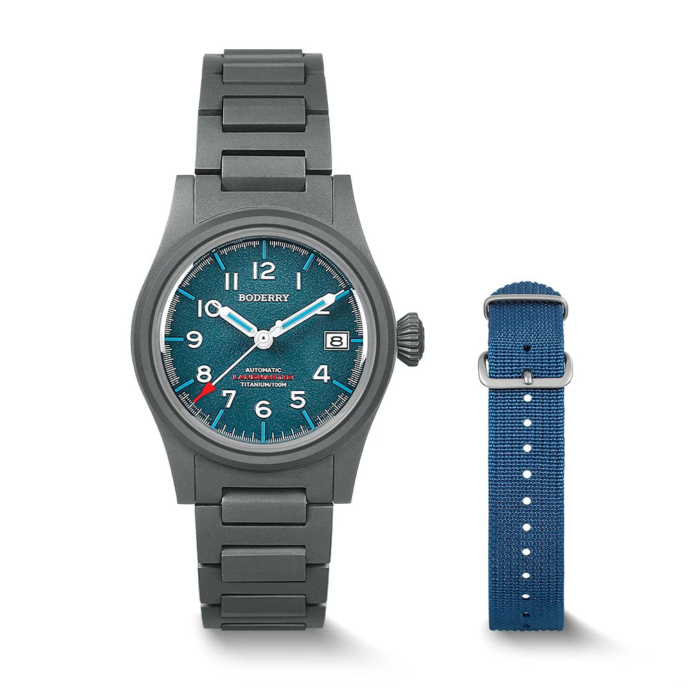Boderry Landmaster Automatic Watch — Titanium & Sapphire 38mm