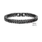 Vnox 8mm/12mm Bold Heavy Stainless Steel Cuban Bracelets for Men, Oxidized Metal Wristband, Punk Rock Chain Bracelet Jewelry